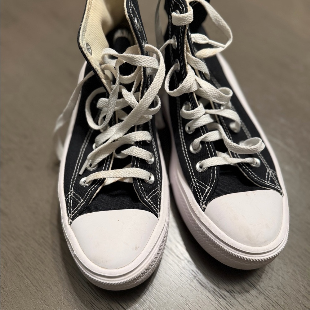 Converse Platform Black and White High-Top Sneakers
